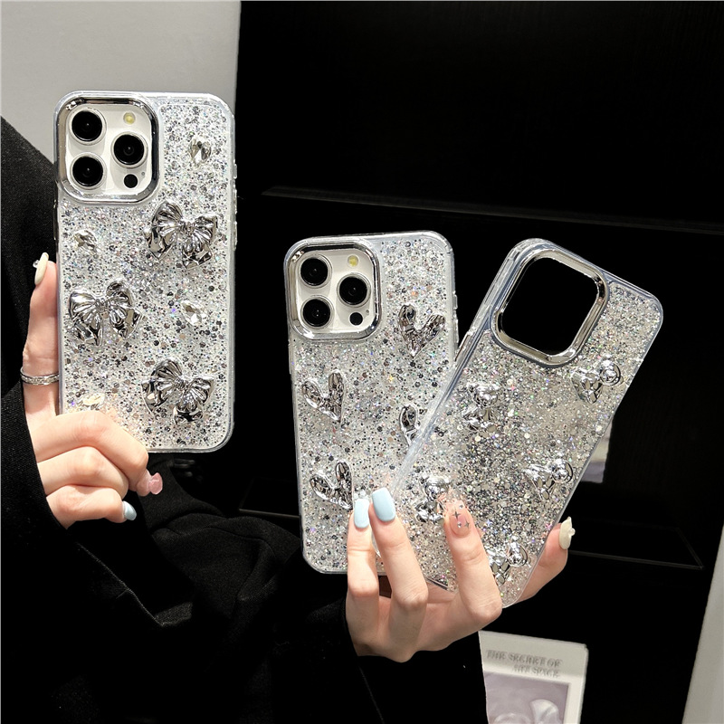 Metal Ring Glue-In Case Suitable for Apple 7 Plus/Xs Max, Honor 100/200 Pro, Three-Dimensional P60 Phone Case