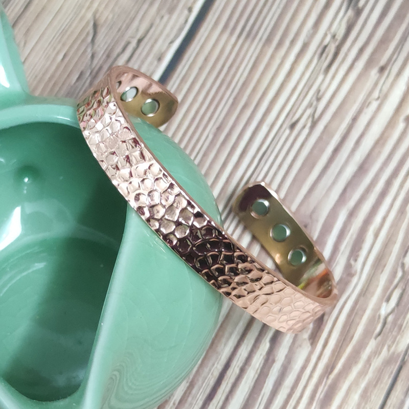 40g Weight Bangle Classification Simple Style Classic Style Solid Color Copper Magnetic Men's Bangle Men Cuff & Bangle