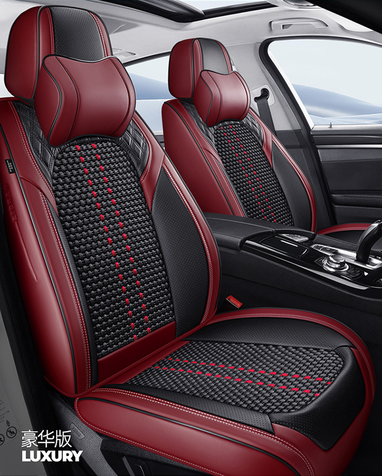 2025 Manufacturer Wholesale New Nappa Leather Diamond Seat Cover Ice Silk Four-Season Universal Car Five-Seater Cushion Seat Cover