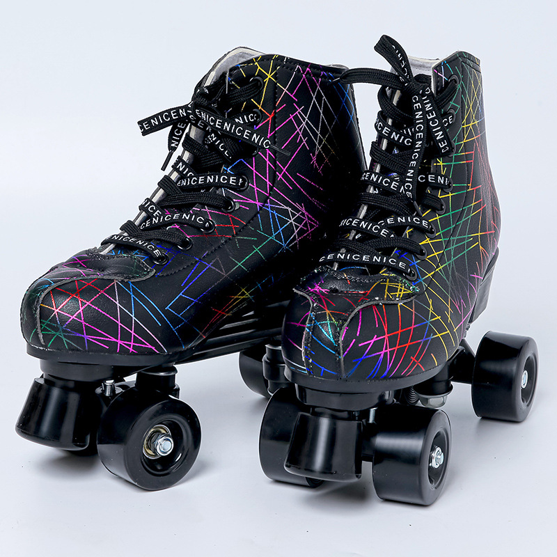 Nuevos patines de doble fila para adultos cuatro patines de ruedas para niños patines de ruedas para hombres y mujeres adultos patines de doble fila flash