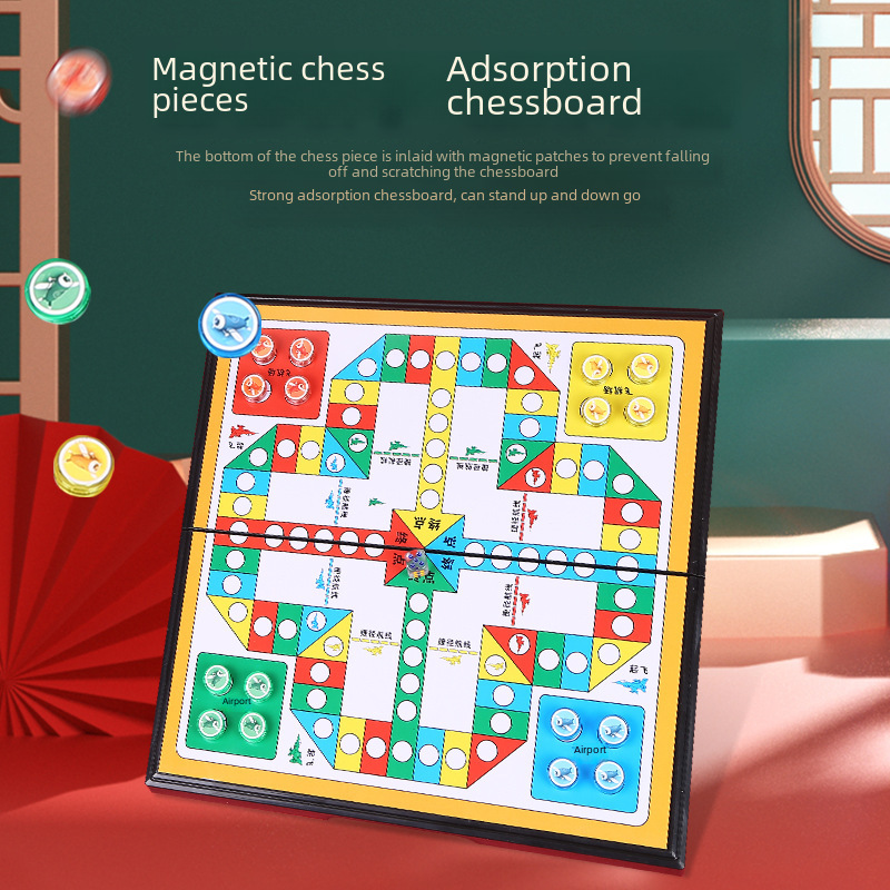 Wholesale magnetic flying chess large portable folding chessboard elementary school student desktop game chess children educational toys