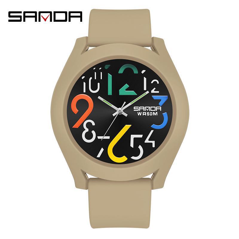 Sanda 9021 reloj electrónico de silicona desmontable anillo exterior de las mujeres de moda digital simple reloj deportivo