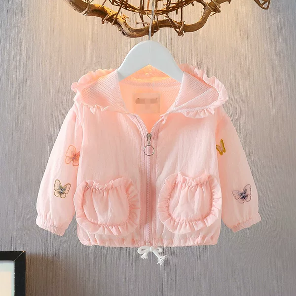 Girls' Sun Protection Clothing 2026 Summer New Stylish Baby Summer Outfit Princess Butterfly Jacket Beachwear Jacket Wholesale