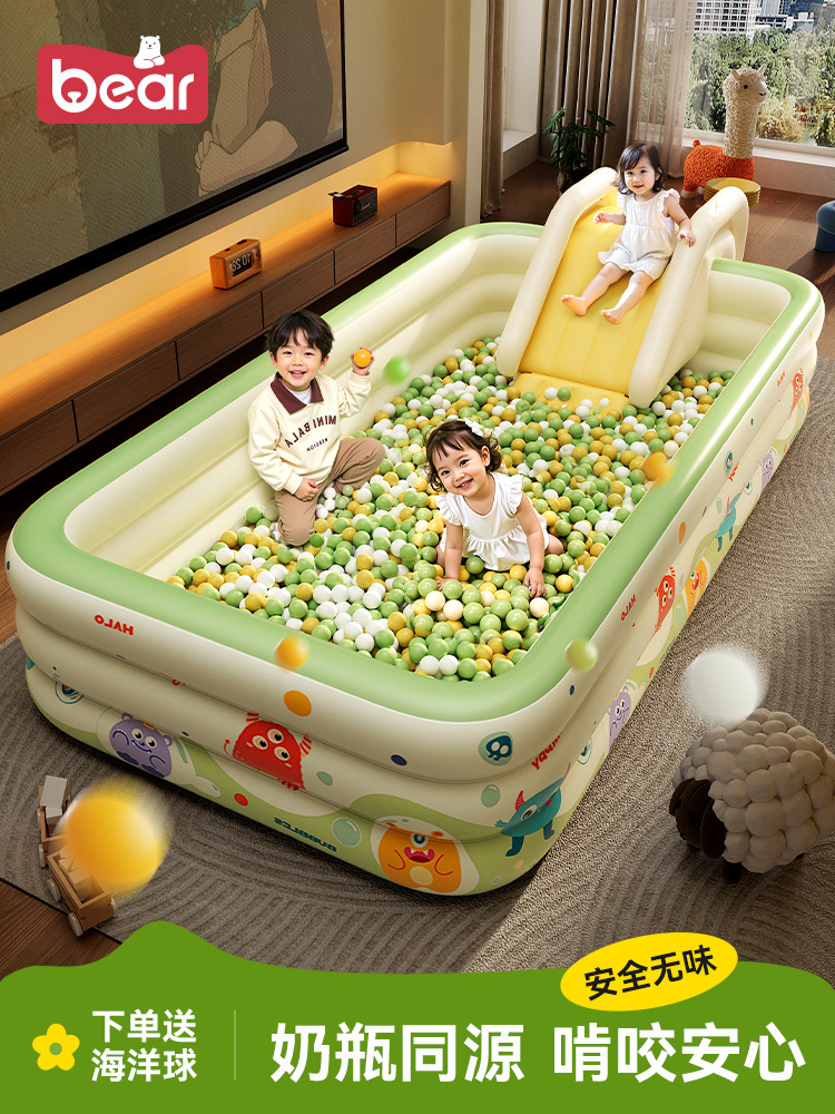 Baby Ocean Ball Pool Children's Family Slide Indoor Fence Inflatable Swimming Pool Foldable Baby Toy Castle