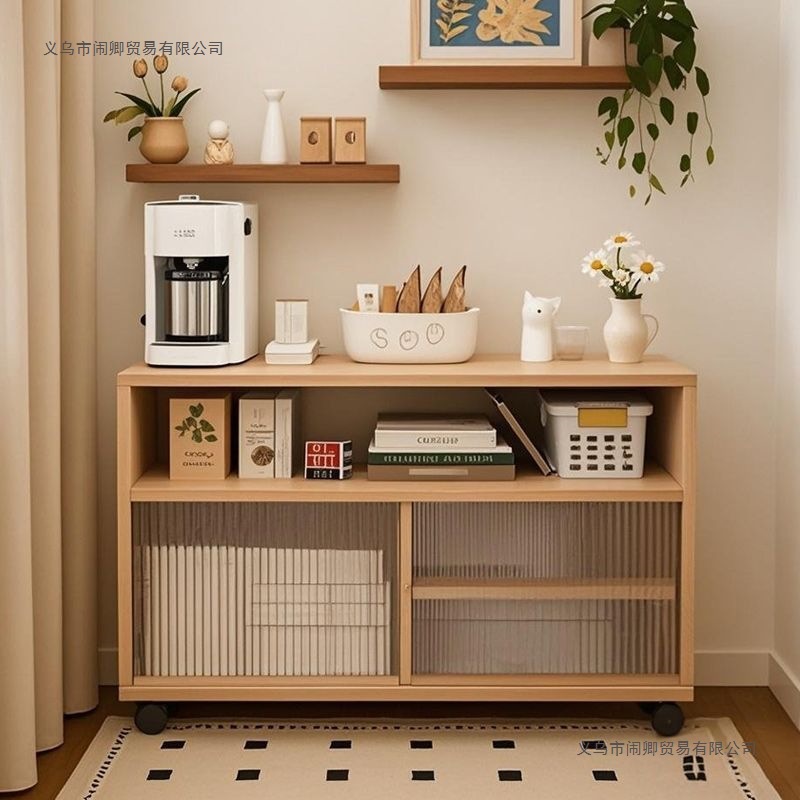 Living Room Storage Cabinet Floor-Standing Storage Cabinet Simple Tea Cabinet Household Cabinet Sideboard Wall-Mounted Integrated Storage Cabinet