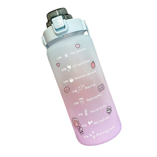 Plastic water cup, high-looking space cup, gradient large-capacity water cup, wholesale straw cup, big belly kettle