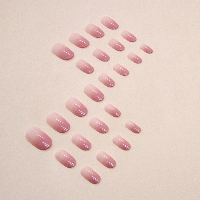 Faux ongles ovales rose progressif pour fille, pur désir, doux, produits finis pour ongles, lot mixte_voghion.com