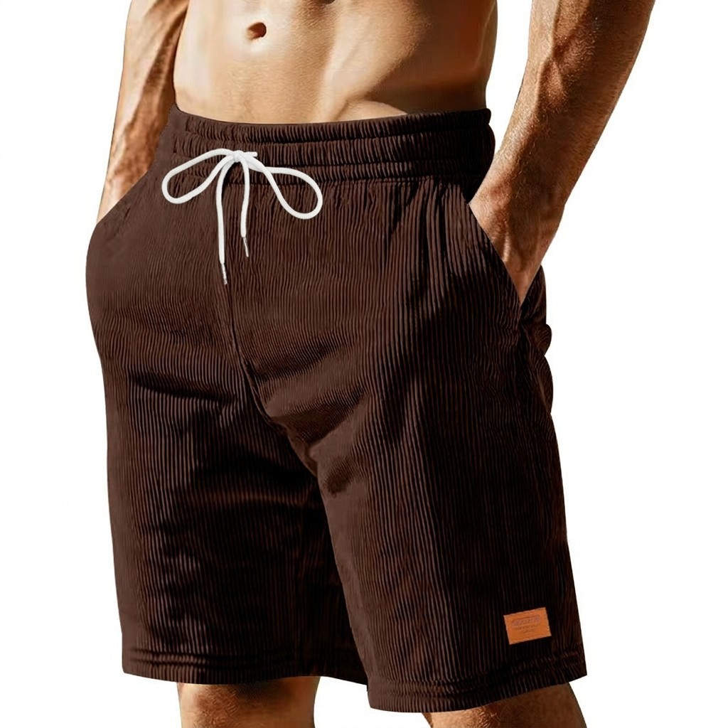 Herren Cord Shorts Mit Tunnelzug Für Strand Und Freizeit_voghion.com
