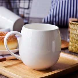 景德镇直销陶瓷水杯马克杯纯白色杯子简约骨瓷咖啡杯奶杯创意水杯