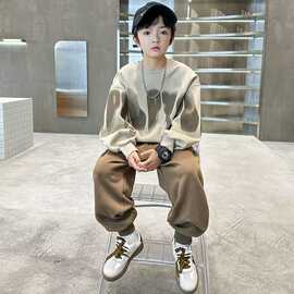 童装男童套装儿童运动服秋装2024新款男孩卫衣韩范帅气时髦春秋款