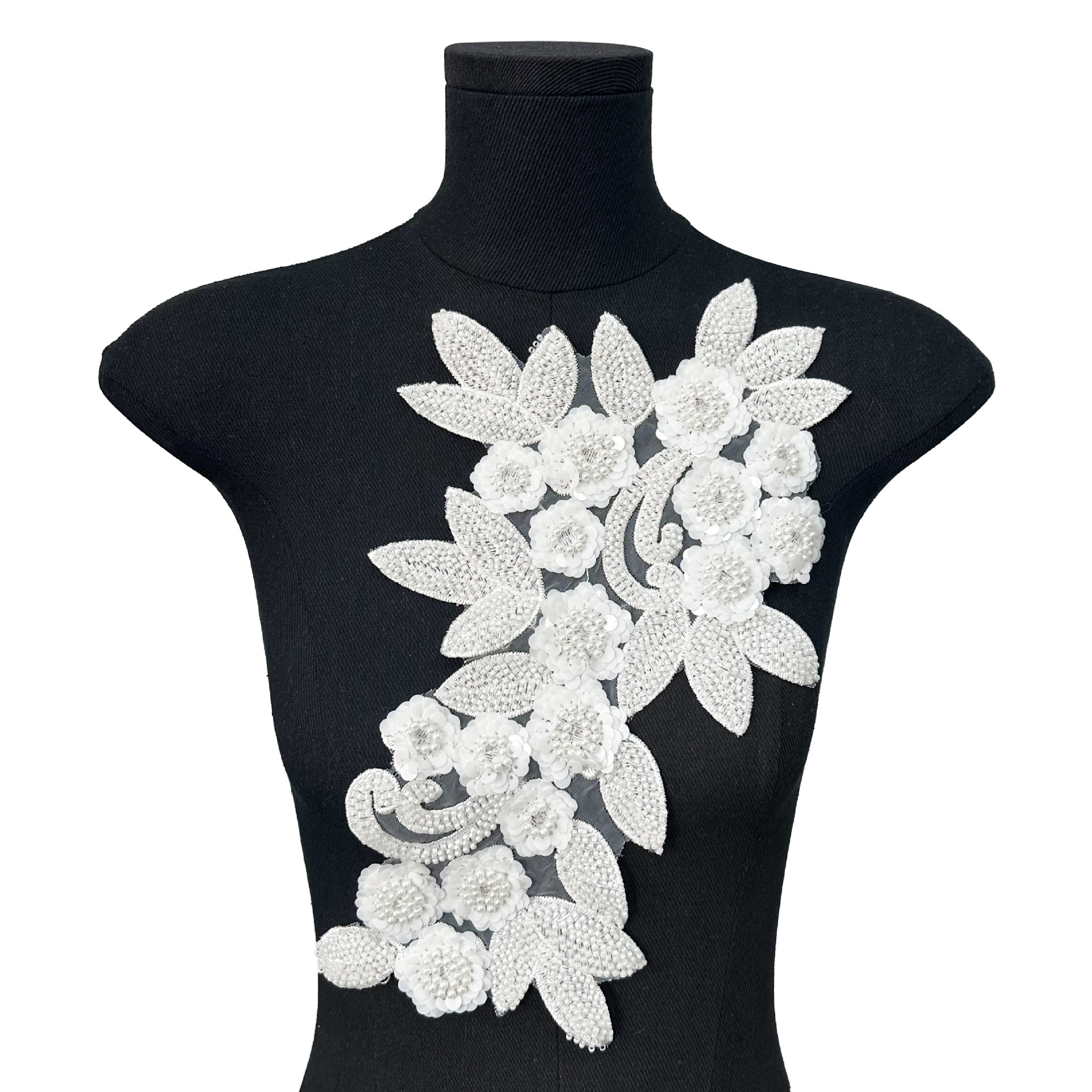 Nuevo transfronterizo de la industria pesada clavos cuentas cuentas sequillas flor tridimensional encaje vestido de boda vestido vestido de rendimiento vestido pegatinas de flores