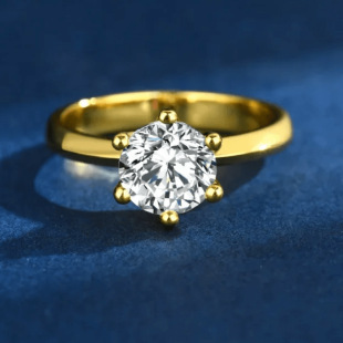 925 Silver 1 karat D Color VVS Clarity Six Claw Ring Anniversary Birthday Gift
