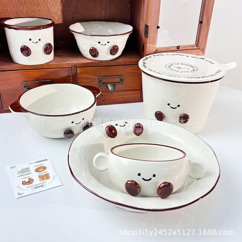 Cute Feet Stereo Relief Rice Bowl Dish Plate Salad Bowl Instant Noodle Bowl Stew Cup Water Cup Ceramic Tableware Set Cute Feet Stereo Relief Rice Bowl Dish Plate Salad Bowl Instant Noodle Bowl Stew Cup Water Cup Ceramic Tableware Set