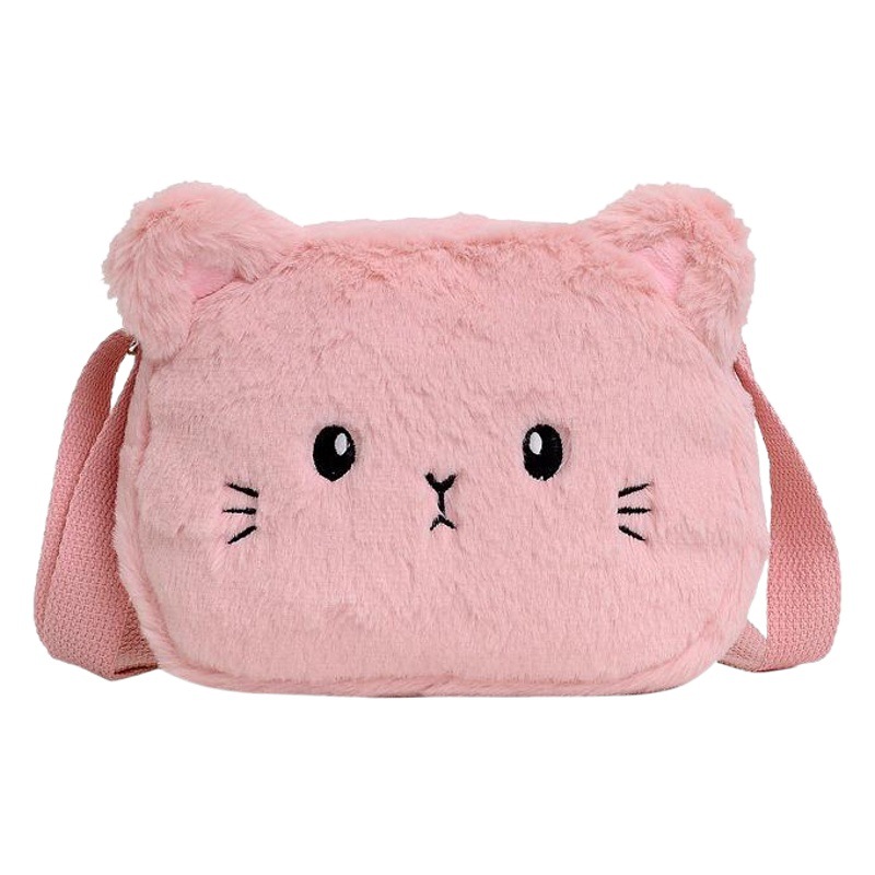 Bags for Women 2020 Winter New Korean Style Embroidered Kitten Plush Kidsren's Bag Plush Personalized Women's Single Shoulder Crossbody