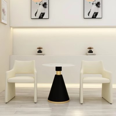 轻奢北欧餐厅桌椅组合咖啡厅奶茶店餐椅现代简约客厅异形小沙发椅