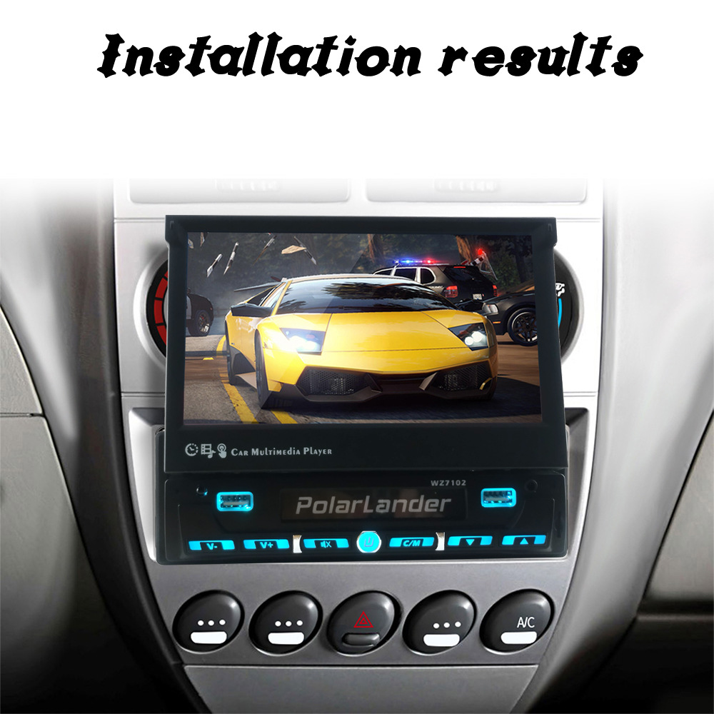 7inch Single-Cylinder Manual Retractable Screen Car Bluetooth Mp4 Player Fm Radio Reversing Priority 12V Dropshipping