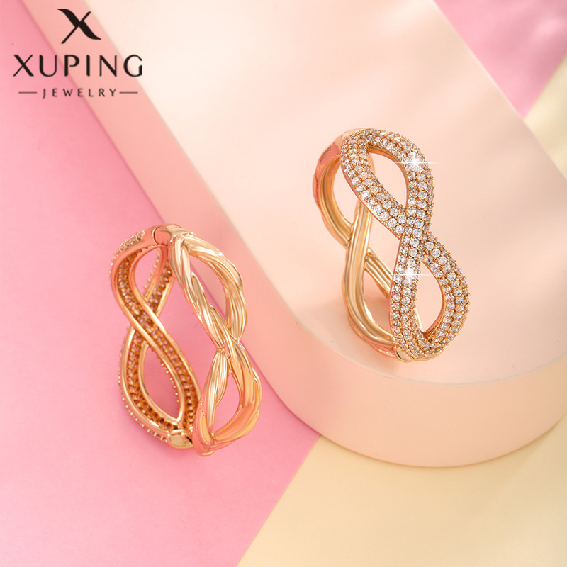 Pendientes de Cruz con Piedras Preciosas Artificiales de Xuping Jewelry, Diseño Europeo y Americano, Moderno y Elegante, Pendientes en Forma de 8 para Mujer