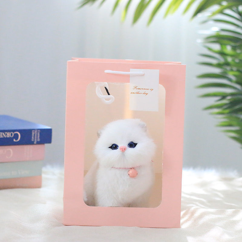 La cola puede llamar activa simulación de gato muñeca juguete de peluche simulación de gato modelo de animales adornos regalos de gato