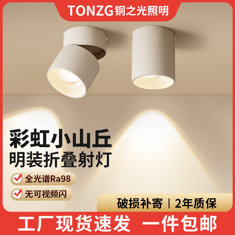 Surface-Mounted Adjustable Angle Internet Celebrity Rainbow Hill-Free Spotlight Living Room Home Wall Washing Corridor Aisle Downlight