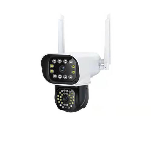 4G binocular wireless surveillance camera 360-degree panoramic rotation outdoor waterproof bullet WiFi HD monitor