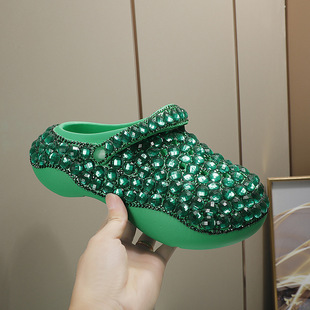 New original cross-border foreign trade women's shoes brand fashion diamond thick bottom EVA hole shoes factory hand high quality