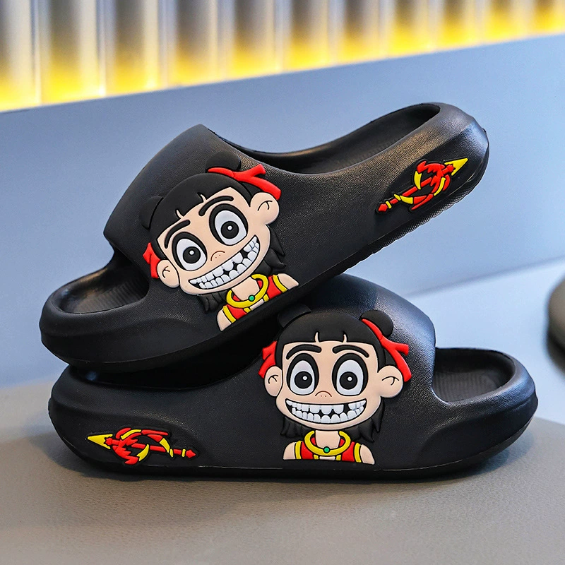 Детские тапочки Nezha из ЭВА для мальчиков и девочек, летние нескользящие уличные детские тапочки для купания с героями мультфильмов для дома и ванной комнаты