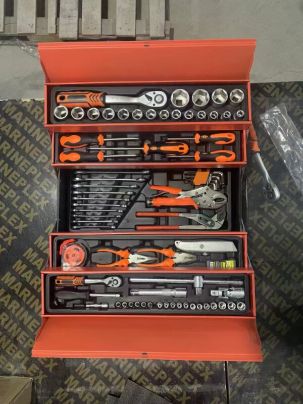 折りたたみ三層鉄工具箱コンビネーションセット 鉄箱ソケットセット 機械修理コンビネーションセット 85点コンビネーションセット|undefined