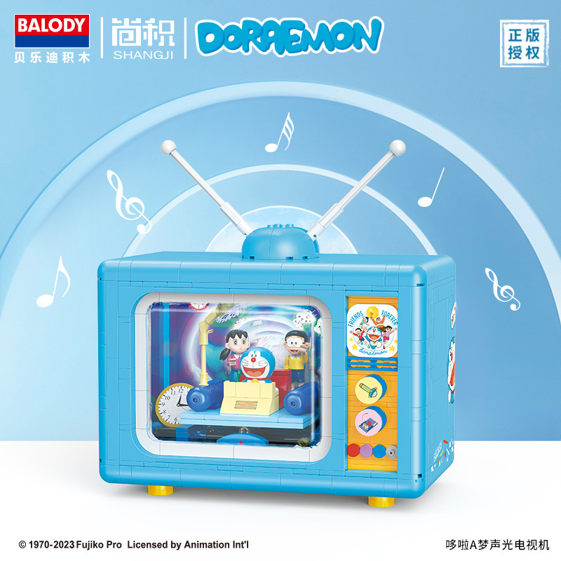 Belody 21082 Doraemon TV máquina del tiempo para niños puzzle ensamblaje juguetes para niños adornos de bloques