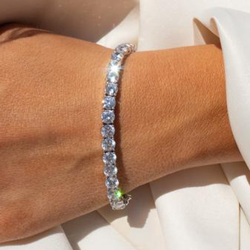 20g Weight Lady Geometric Copper Plating Inlay Zircon Bracelets