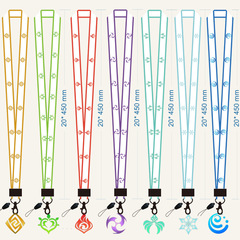 Phone strap heat transfer printed Yunxiang, Barbara, Xiao anti-loss metal clip long phone strap anime merchandise