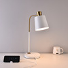 USB Rechargeable bedroom Bedside Table lamp American style new pattern Iron art hotel hotel Guest room Study study Table lamp