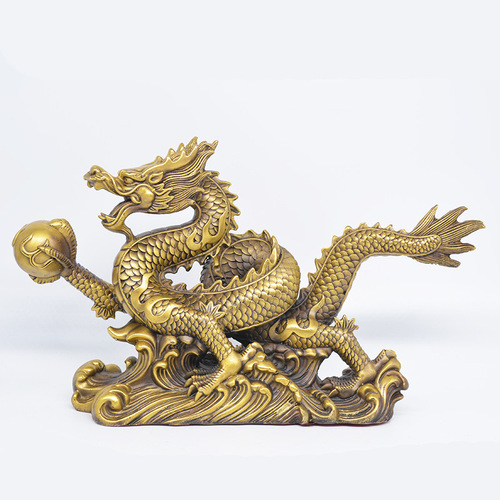 Hongda Brass Dragon Zodiac Dragon Ornament Dragon Teng Sihai Home Gift Xianglong Ornament