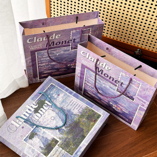 Creative Oil Painting Gift Bag Handbag Beautiful Birthday Gift Bag Accompanying Gift Bag Student Jewelry Packaging Bag Paper Bag