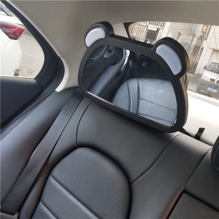 In-car baby rearview mirror car child car seat 360 ° rotating LED reflective auxiliary observation mirror