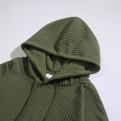 Amazon AliExpress Autumn Retro Striped Loose Casual Hooded Sweatshirt Men's Sport Top