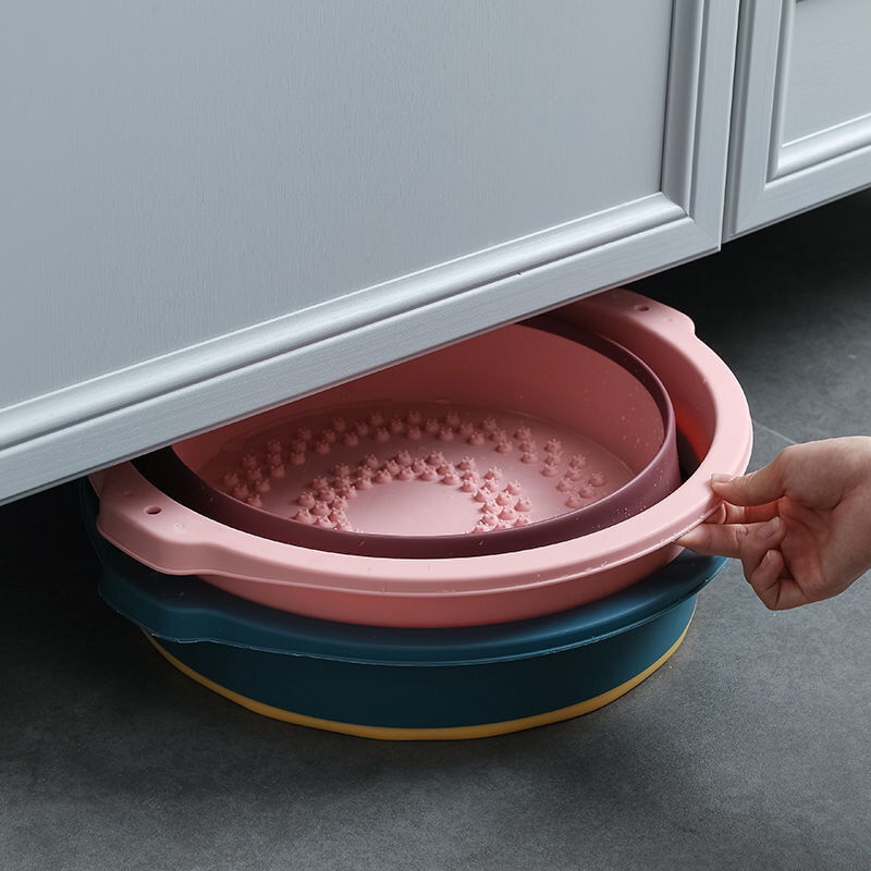 プラスチック折りたたみフットバス家庭用フットバスフットマッサージフットバス寮ポータブルフットバス健康学生|undefined
