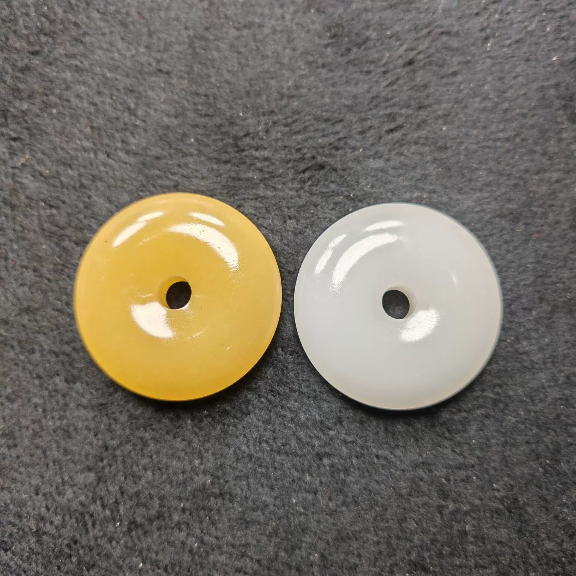 阿富汗白玉平安扣吊坠玉石项链男女情侣款黄玉佩挂件DIY配饰批发