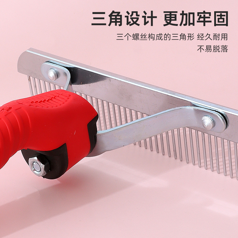 Pet peine del pelo mango de plástico rastrillo peine para mascotas perro mediano y grande grueso belleza peine perro suministros de limpieza