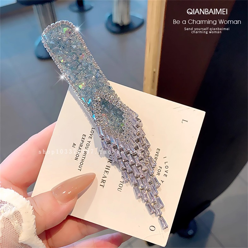 新中式ターコイズベルタッセルヘアピン 女性用 民族風 モンゴル風 サイドクリップ 高級感 繊細なヘアアクセサリー|undefined