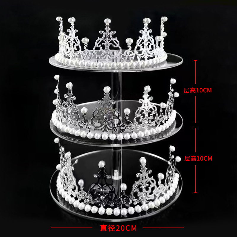 Acrylic Crown Xiuhe Display Stand Necklace Bracelet Jewelry Display Hand Model Storage Cake Ladder