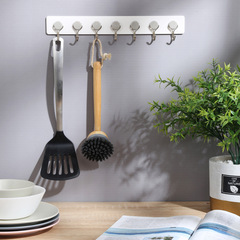 美麗雅簡色活動七連鈎強力粘膠門後壁掛牆壁廚房粘鈎掛架百貨批發