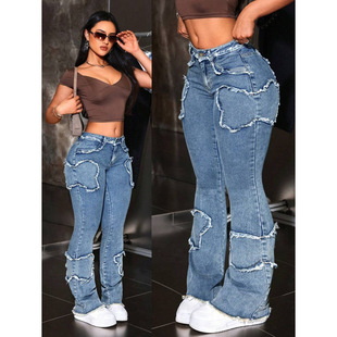 I 91360 Frayed star women's jeans ë߅�����Ůʿţ��ѝ