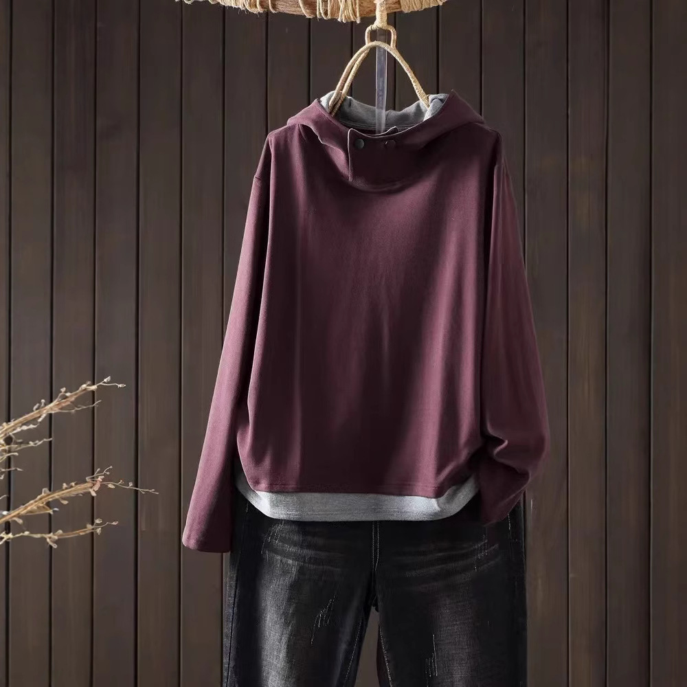 Autumn fashionable long-sleeve with hood