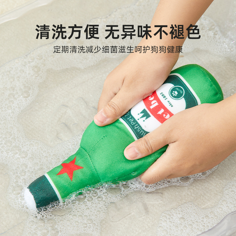 La nueva botella de vino de simulación de juguetes para perros contiene papel que suena, los juguetes molares pueden lavarse y morderse juguetes al por mayor