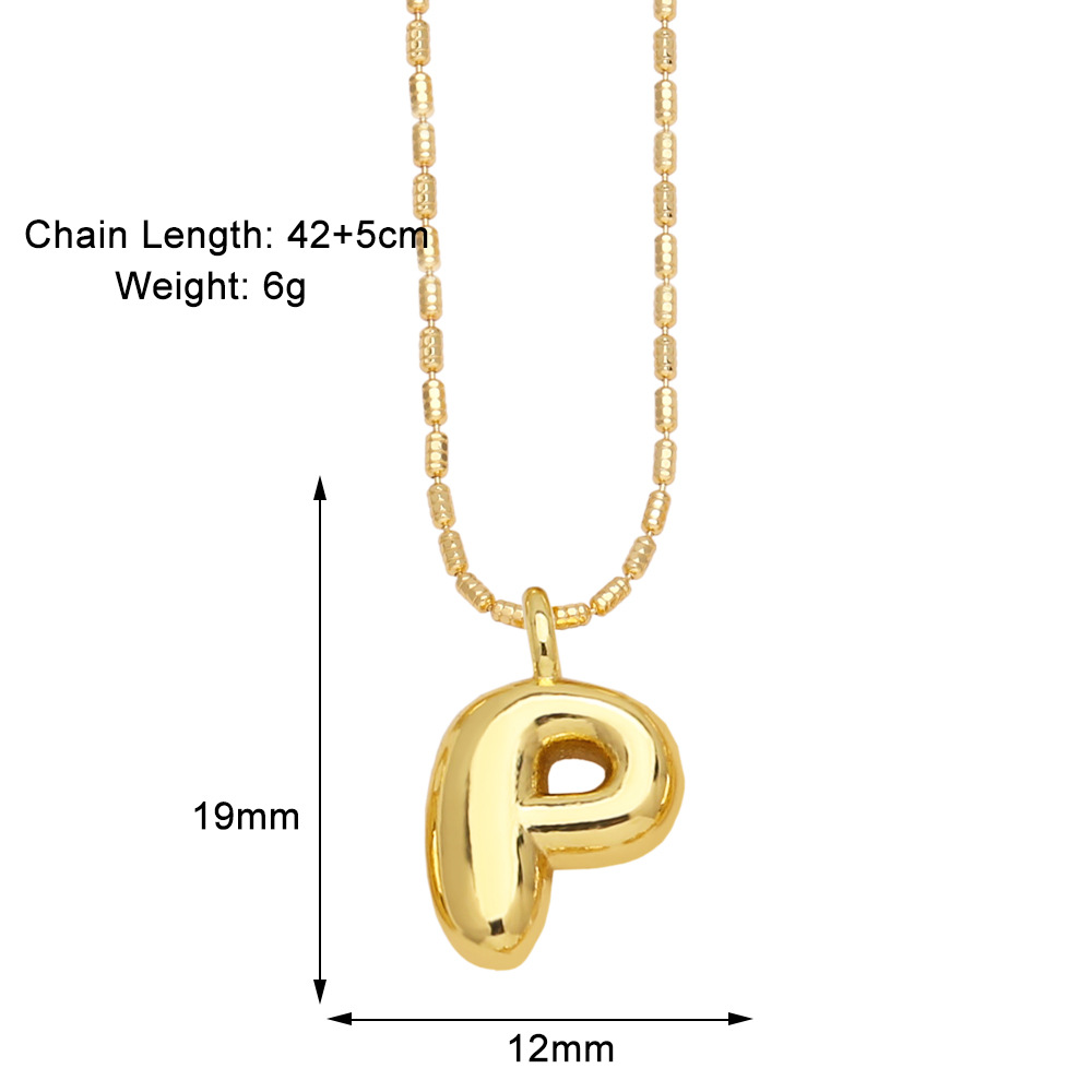 10g Weight Gold Plated Plating Material Pendant Necklace Classification 1 Piece Quantity Daily, Street Occasion Copper Material Letter Pattern Unisex Gender Simple Style Style Copper Gold Plated Simple Style Letter Pendant Necklace 17