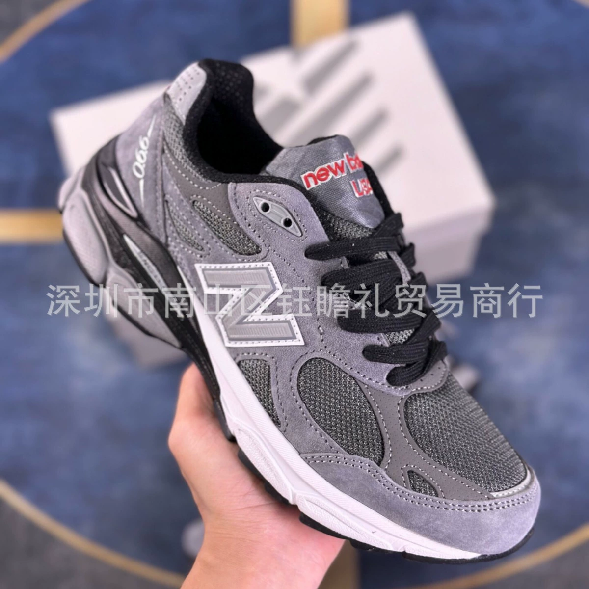 Кроссовки (New Balance) повседневные из сетки и замши, легкие, размеры 36–45