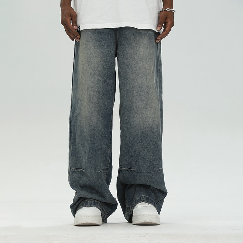Men's Clothing 2024 new jeans men's summer thin high street loose straight wide leg casual pants_voghion.com