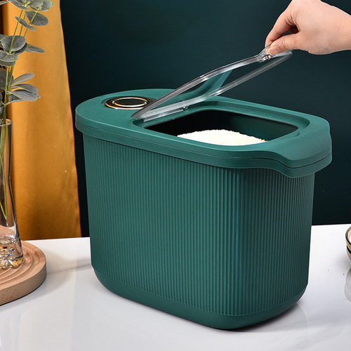 Household kitchen pet grain storage barrel 10KG flour miscellaneous grain barrel insect-proof and moisture-proof rice tank plastic grain storage rice barrel