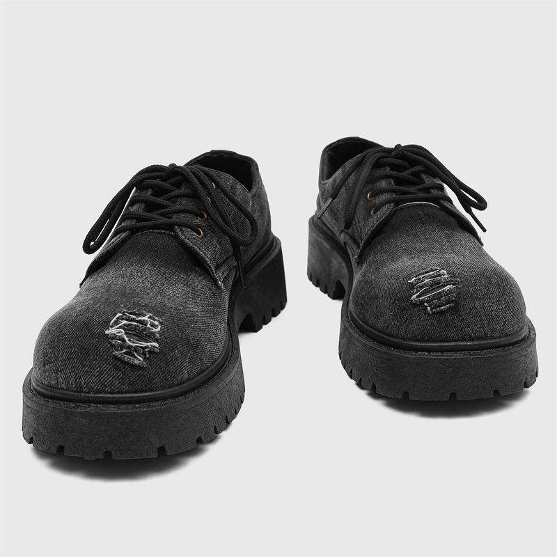 Chaussures de travail tendance et polyvalentes, collection printemps-automne 2025 de ShoeVault : Derby à semelle épaisse antidérapante et résistante à l'usure._voghion.com