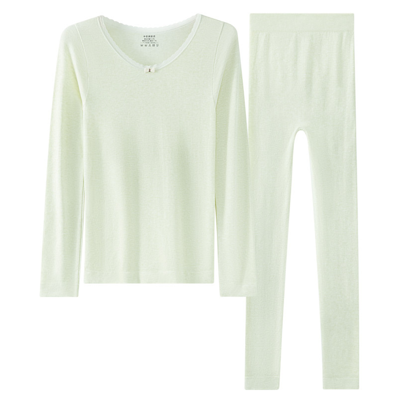 Ropa de otoño, trajes de pantalones largos, ropa interior térmica para mujer, calor, cuerpo sin costuras, suéter fino, pantalones de otoño e invierno
